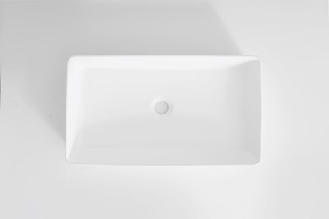 Claya - RT-6034-Fluted - Rectangular Basin, Gloss White