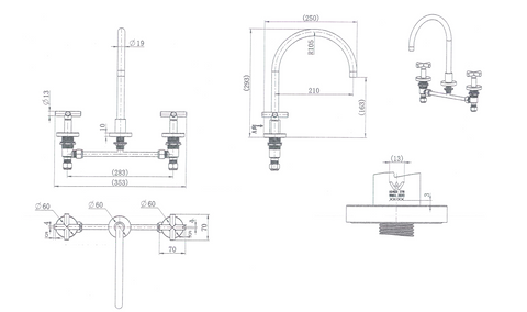 Modern National Ryker Kitchen Set 1/4 Turn – Chrome Finish