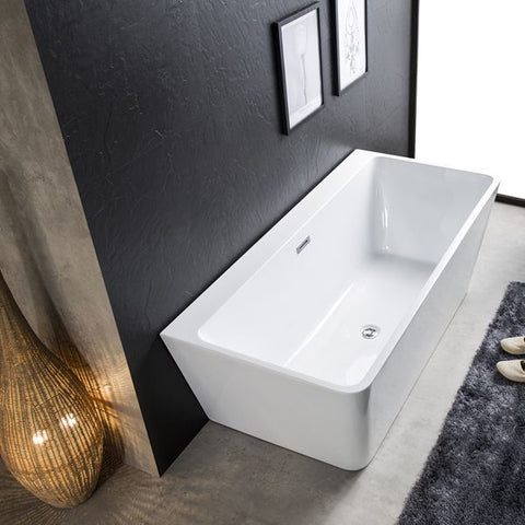 Alpine - Rio Back To The Wall Freestanding Bath White 170cm