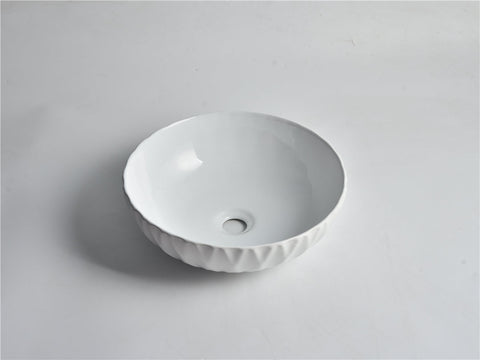 Claya - Ruby-40 Bowl Shaped Basin, Gloss White