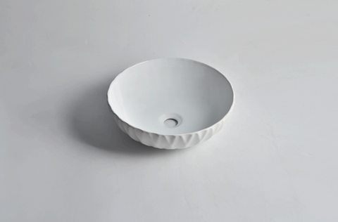Claya - Ruby 40 Matte White Bowl-Shaped Basin, 395mm