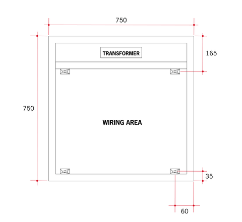 Backlit Square Mirror Without Border Cool 900x900x45mm 83Watts - Includes Mirror Demister