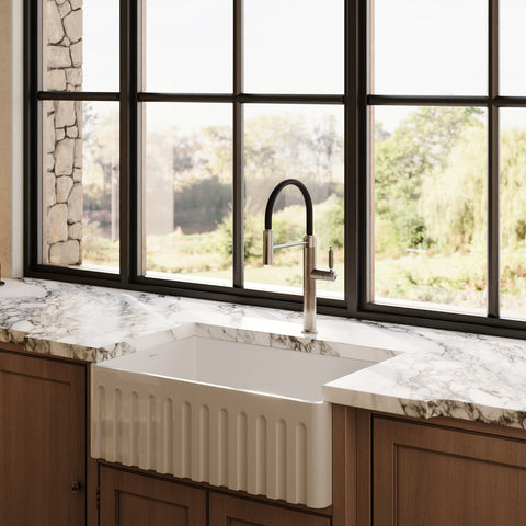 Oliveri SC-WH1982U - Sicily White Fireclay Farmhouse Undermount Sink