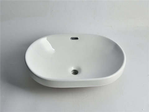 Claya - SEMI-60 Semi Insert Basin, Gloss White