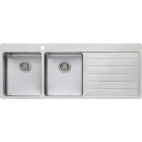 Oliveri - Sonetto Double Bowl Topmount Sink With Drainer