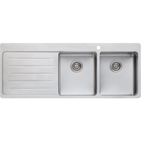 Oliveri - Sonetto Double Bowl Topmount Sink With Drainer