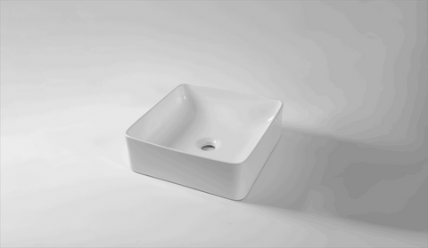 Claya - SQ-365 Square Basin, Gloss White, 365mm