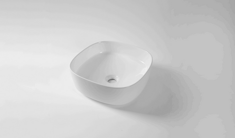 Claya - SQ-37 Square Basin, Gloss White