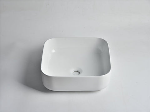 Claya - SQ-385 Square Basin, Gloss White