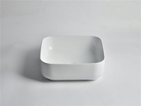 Claya - SQ-385 Square Basin, Gloss White