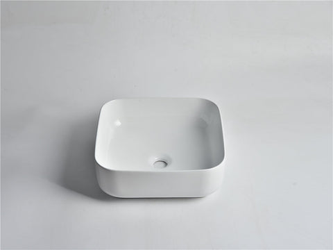 Claya - SQ-385 Square Basin, Gloss White