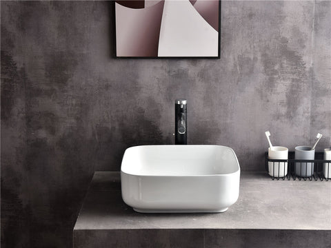 Claya - SQ-385 Square Basin, Gloss White