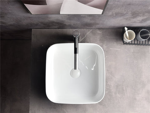 Claya - SQ-385 Square Basin, Gloss White