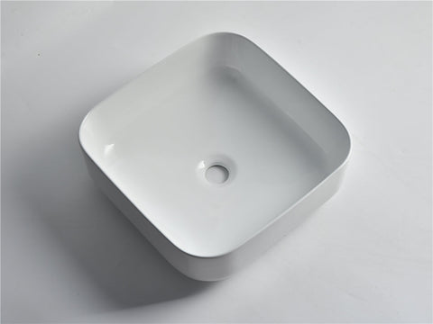 Claya - SQ-385 Square Basin, Gloss White