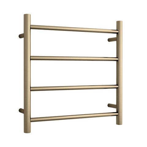 SR25MBB Brushed Brass Round Ladder Heated Towel Rail W550xH550xD122mm