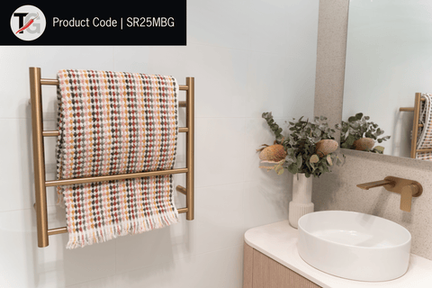 Thermogroup - Polished Stainless Steel Straight Round Ladder Heated Towel Rail