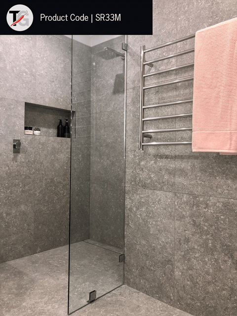 Thermogroup - Brushed Nickel Round Ladder Heated Towel Rail W750xH700x122mm