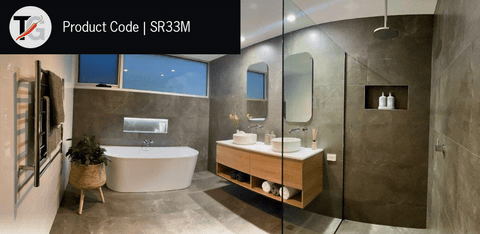 Thermogroup - Brushed Nickel Round Ladder Heated Towel Rail W750xH700x122mm