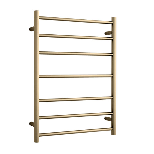 Thermogroup - Brushed Brass Round Ladder Heated Towel Rail W600xH800xD122mm