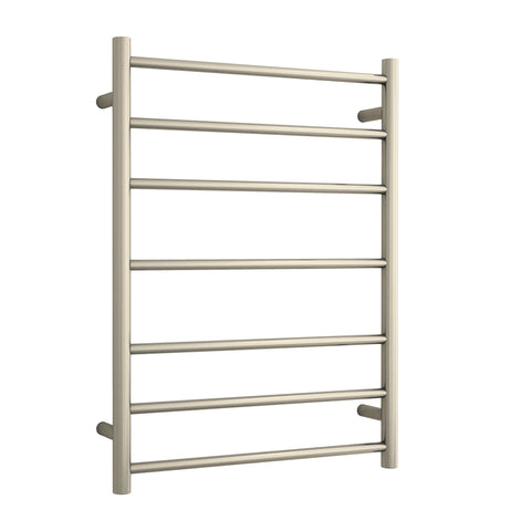 Thermogroup - Brushed Nickel Round Ladder Heated Towel Rail W600xH800xD122mm