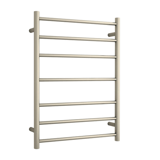 Thermogroup - Brushed Nickel Round Ladder Heated Towel Rail W600xH800xD122mm