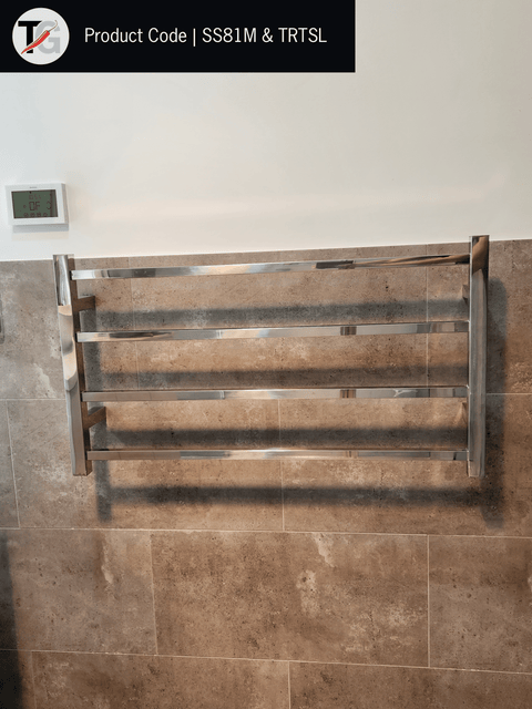 Thermogroup - 240V Square Ladder Heated Towel Rail W800xH440xD120mm