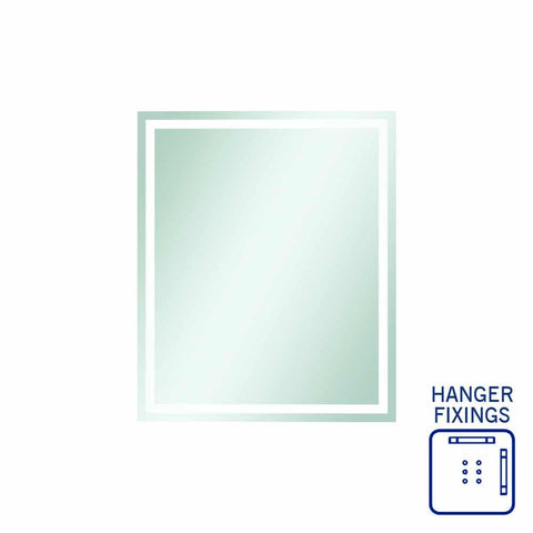 Sierra Rectangle Polished Edge Mirror with Sandblasted Border