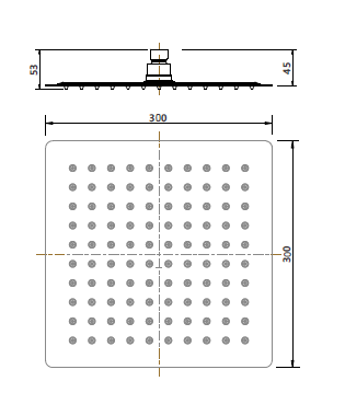 Modern National -Modern National - Stainless Steel Square Shower Head 300mm
