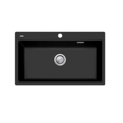 Oliveri ST-BL1596 OF - Santorini Black Topmount Workstation Sink