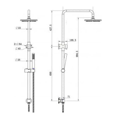 Modern National - Star Shower Column Set in 6 Colours