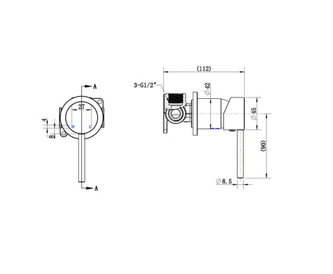 Modern National - Star Mini Shower Mixer 60mm