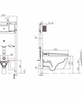 Lafeme Sesto ST22 smart toilet installation and trap diagram