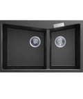 Black Carysil Granite Double Bowl Kitchen Sink 800x500mm