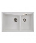 White Carysil Granite Double Bowl Kitchen Sink 800x500mm