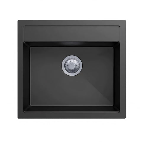 Black Carysil Waltz 560FE Granite Single Bowl Stone Kitchen Sink 560*510mm