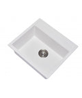 White Carysil Waltz 560FE Granite Single Bowl Stone Kitchen Sink 560*510mm