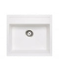 White Carysil Waltz 560FE Granite Single Bowl Stone Kitchen Sink 560*510mm