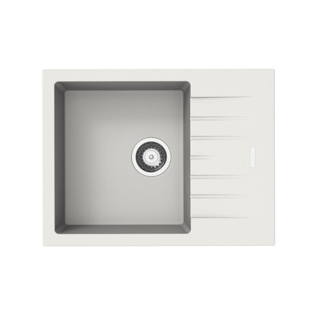 Aqua Perla -  Black Granite Single Bowl with Drainer 2 Colours