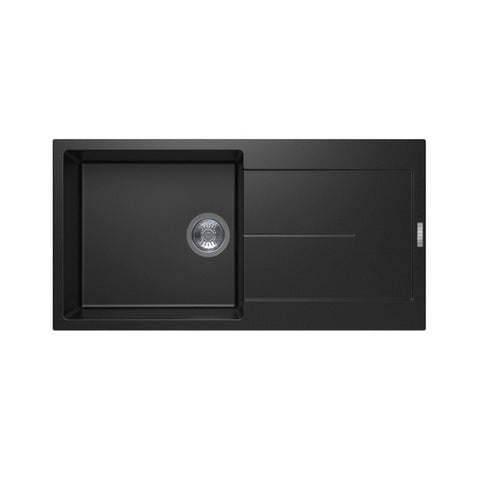 Black Carysil Granite Single Bowl Kitchen Sink 1000x500mm