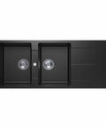 Carysil Black Granite Double Bowl Kitchen Sink 1160x460x200mm