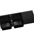 Carysil Black Granite Double Bowl Kitchen Sink 1160x460x200mm