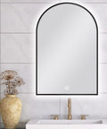 Carysil Arch 3 Color Lighting Black Framed LED Mirror Touch Sensor Switch Defogger Pad 600*900mm