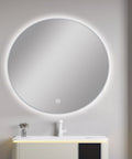 Carysil Round 3 Color Lighting Brushed Nickel Framed LED Mirror Touch Sensor Switch Defogger Pad 750mm