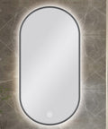 Carysil Oval 3 Color Lighting Gun Metal Grey Framed Backlit LED Mirror Touch Sensor Switch Defogger Pad 450*900mm