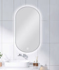 Carysil Oval 3 Color Lighting Brushed Nickel Framed Backlit LED Mirror Touch Sensor Switch Defogger Pad 450*900mm