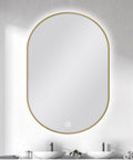 Carysil Oval 3 Color Lighting Gold Framed Backlit LED Mirror Touch Sensor Switch Defogger Pad 600*900mm