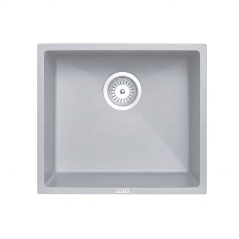 Concrete Grey Carysil Granite Single Bowl Kitchen Sink 457x406mm