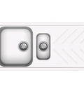 White Carysil Granite 1 & 1/4 Bowl Kitchen Sink 1000X500mm