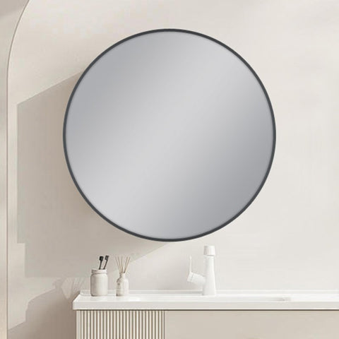 Carysil Round Gun Metal Grey Framed Mirror 600mm