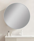 Carysil Round Brushed Nickel Framed Mirror 600mm
